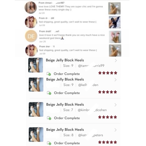 Beige Jelly Block Heels - Picture 11 of 12